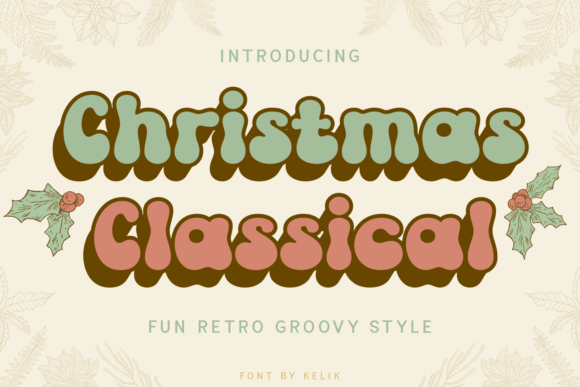 Christmas Classical Font for Retro Holiday Crafts